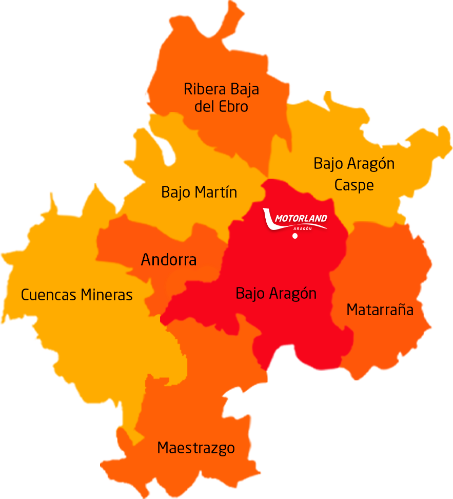 Mapa de hospedajes cerca de MotorLand Aragón